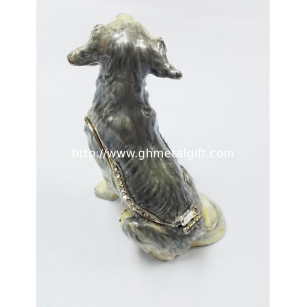 Dog alloy jewelry box decorative metal keepsake box fashion trinket box home decorative