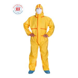 Cheap Wide Range Chemical Hazard Protection Coverall High Level Liquid Jet Resistant With Sealed for sale