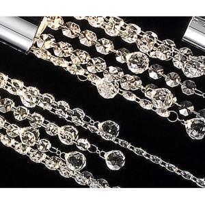 Modern chrome crystal ceiling chandelier for dining room long loft staircase