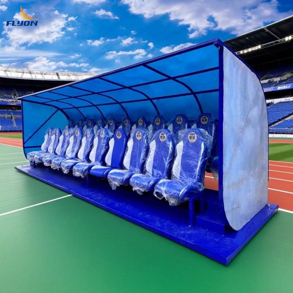 Quality Portable Bench Shelter with 4-12 People Capacity and Blue PC Solid Sheet for Football Substitute Bench wholesale