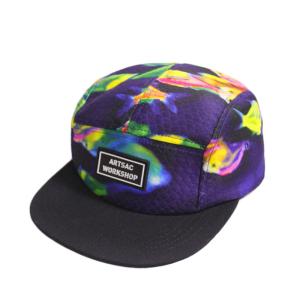 Custom Flap Brim Embroidered Snapback Cap 5 Panel Pantone Color