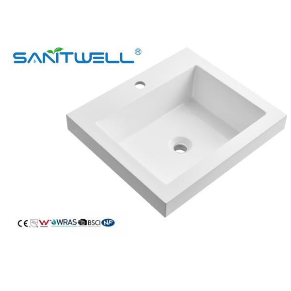 SWQ510 Sanitary Wate Artificial Stone Basins Small Size Solid Surface Matt White