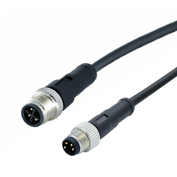 M12 To M8 3-17 Pins Male Female 2 Plugs Waterproof Ip68 M8 With M12 Cable