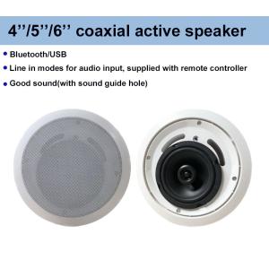 AC-306C Bluetooth USB 6 Inch Coaxial Active Speaker 2*30W 15V/2A ABS Ceiling