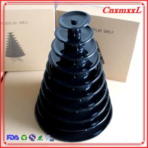 Stackable 10 Layer Plastic Macaron Packaging 0.8mm PVC Christmas Tree Macaron
