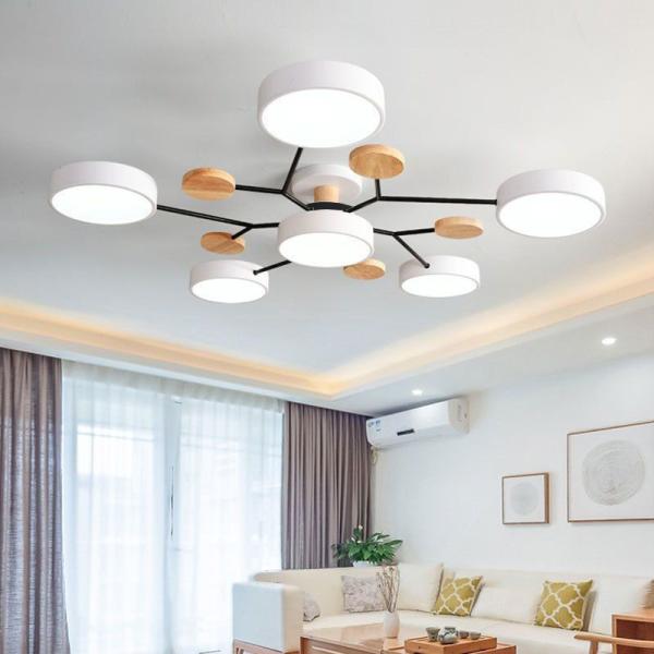 Ceiling chandelier LED lamp bedroom wooden ceiling lamp dining room chandelier