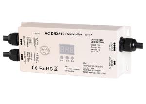 China High Voltage IP67 Waterproof RGB 3 CH DMX512 LED Strip Controller 100 - 240V Input & Output on sale