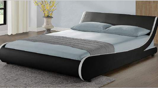 Quality Upholstered Bed Frame Italian PU Tufted On Headboard King Size wholesale