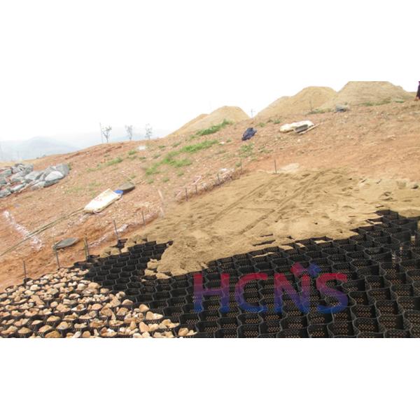 Stretched Perforated HDPE Slope Protection Geocell Mesh For Retaining Wall And