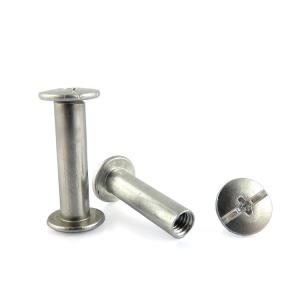 Metal M4 30mm Flat Slotted Head Book Binding Screws With Nickel Plated Finish