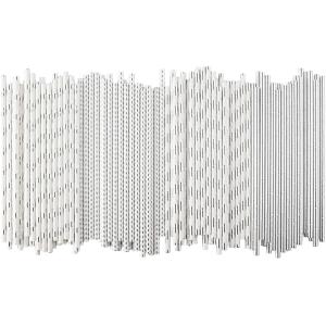 19.685cm Silver Dots Custom Printed Christmas Paper Straws