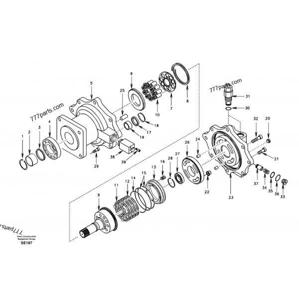 Excavator Spare Part Hydraulic Swing Motor VOE14619955 VOE14512787 Swing Motor Assembly for Volvo EC360BLC Excavator