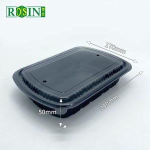 Rectangular Plastic Disposable Food Containers Thermoformed With Cover