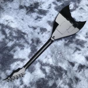 Custom black Bat 6-strings tremolo bridge electric guitar mahogany body black