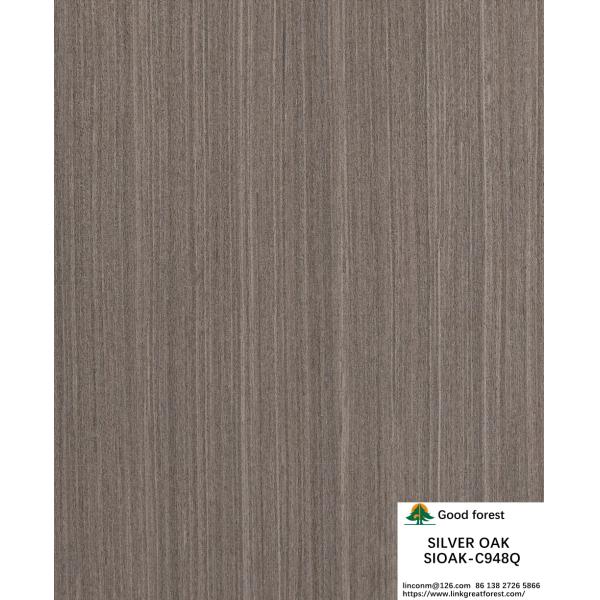 Slice Cut Reconstituted Silver Oak Wood Veneer Length 2500-3100mm Can Be Customized For Wall Covering SOAK--848Q/877Q/898Q/948Q/985Q