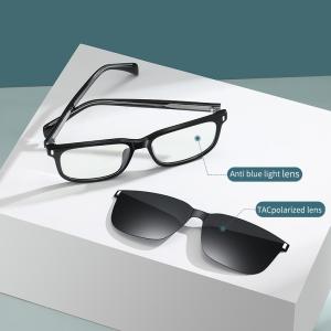 Absorbing Polarized Magnetic Sunglasses Two Lenses Square Men'S Myopia