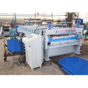 PLC Automatic Zinc Roofing Roll Forming Machine / Corrugated Roof Sheet Making