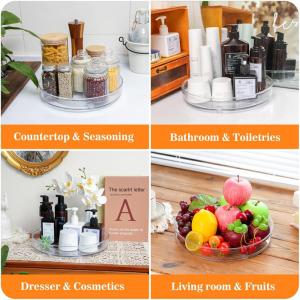 Smooth Rotating Modern Kitchen Plastic Lazy Susan Storage Holders Spice Rack