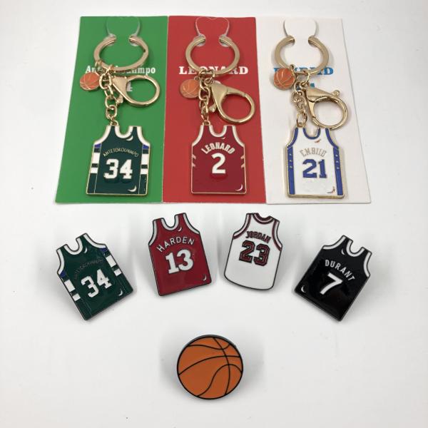 Number 24 Basketball Jersey KeyChain Custom Metal Vest Shape Personalised Keychain