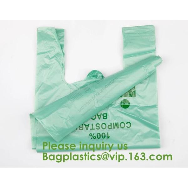 Biobased Compostable Vest T-shirt Handle Bags,Shopping, Shopper, Singlet, Vest Carrier, Tie handle, Top tie, NIce Day
