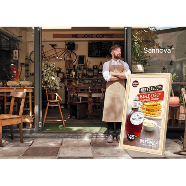 Electronic Intelligent Digital Signage 32In Wifi Wood Photo Frame Video Playing