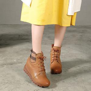 S200 Factory autumn and winter new lace-up wedge-heel trifle short-tube handmade