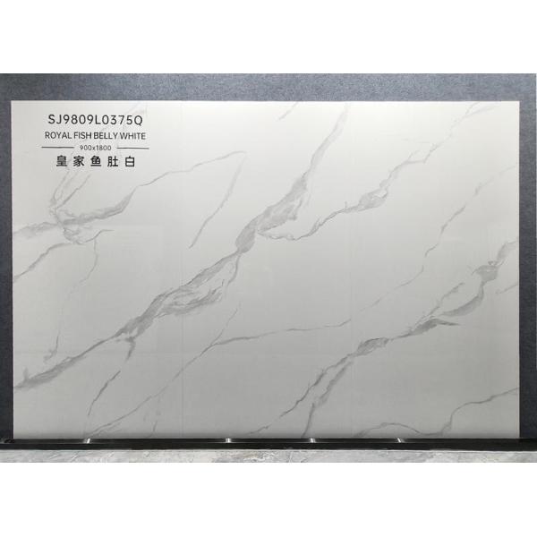 Carrara White Polished Glazed Porcelain Tile 900x1800x9mm