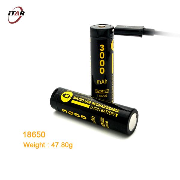 Quality 18650 3200 Mah Lithium Ion Battery  3.7 V Rechargeable Cell With USB Type C Port wholesale