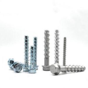 Round Head 1/4 Inch HEX Concrete Screws 1-1/4 Inch Length Coarse Thread DIN