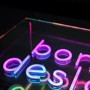 Multi Layer Mirror 3D Neon Sign Mirror with Custom Color Gradient LED Logo