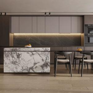 China Complete Smart Custom Kitchenette Cupboards Modern Islands Solid Wood Complete Cuisine Storage Furniture Kitchen Cabinets on sale