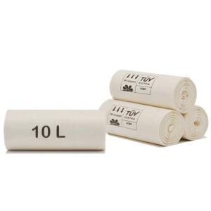 China 100% Biodegradable Dustbin Bags Compostable Trash Liners PLA PBAT on sale