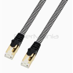 Flat Wire Cat7 Ethernet Cable 10Gbps Nylon Braided RJ45 Copper Patch Cords