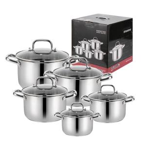 Hot Sale 10 Piece Royal Kitchen Cookware Set Stainless Pot Cooking Cookware Soup
