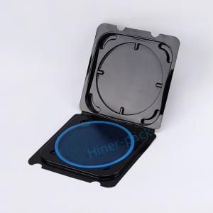 China 4 Inch Clamshell Silicon Wafer Box Transparent Black on sale