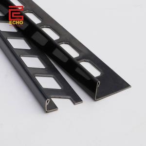 China Bathroom Trimming Tile Matte Black Stainless Steel Tile Trim 3m Moulding Edge on sale