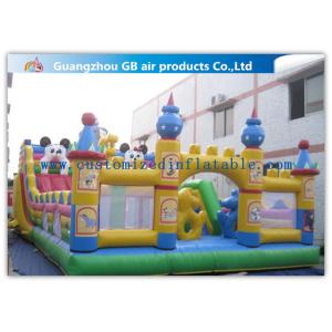 Superman Inflatable Fun Park Funland , Childrens Bouncy Castle With Slide