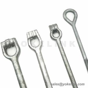 ANSI/IEEE C135.1 Oval Eye Bolt Utility Pole Anchor Rod For Guying With Expanding