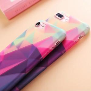 Hard PC Decal All-inclusive Color Flash Lozenge Pattern Cell Phone Case Cover