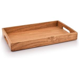 Wholesale Tray with Handles Wooden Serving Tray Snack Tray Great for Breakfast