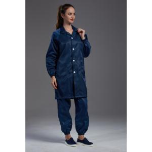 Cleanroom resuable Anti static ESD smock Labcoat dark blue with conductive fiber