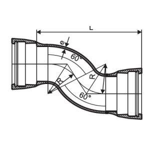 Blue Ductile Iron Fittings Double Socket Offset Pipe With T Type / K Type