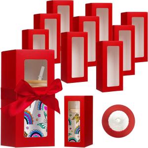 Windowed Foldable Gift Box Transparent Packaging With Handle For Dolls Flowers