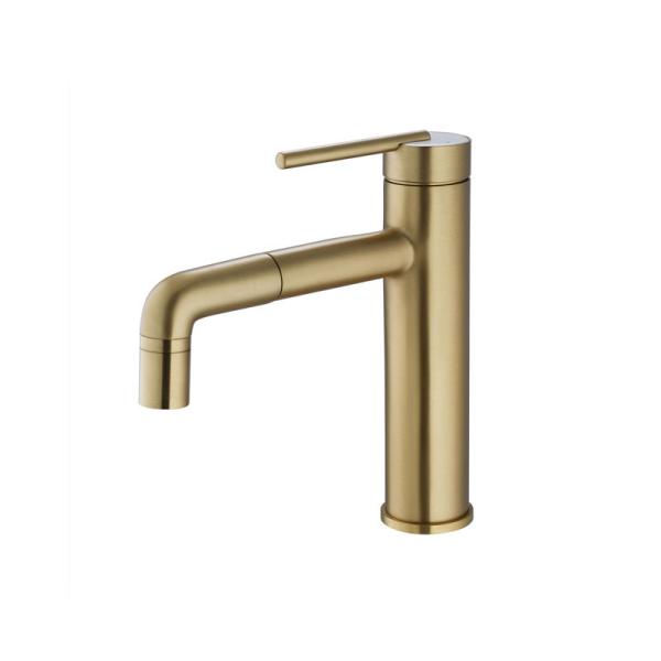Quality Gold Brass Single Handle Bathroom Vanity Faucet 209mm Height wholesale