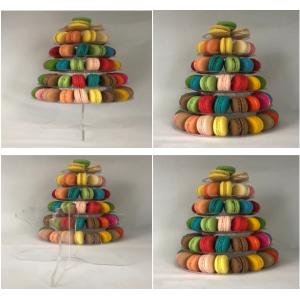 Stackable Plastic Macaron Packaging Christmas Tree 6 Tier Macaron Stand