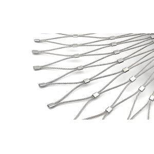 AISI SS316 Ferrule Diamond Stainless Steel Wire Rope Mesh Netting For Balustrade