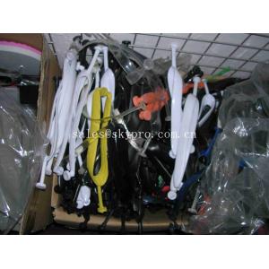 Foam Rubber Flip Flops White Soles With Flowers Leaves Pattern , Cut Out Plastic