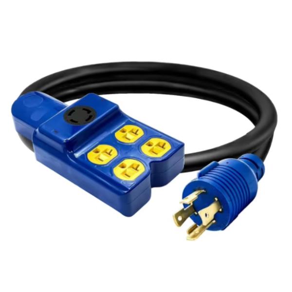 USA Power Cord 5 in 1 Generator Adapter Extension Cord NEMA L14-30P to Four 5