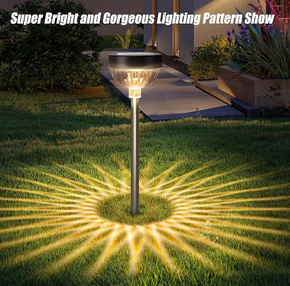 Solar Powered Garden Lights with RGB Lighting 3.7V Voltage and 600mAh Battery