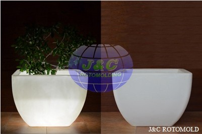 Quality Roto Molded LLDPE Plastic LED Square Planters , Rotational Moulding Manufacturers wholesale